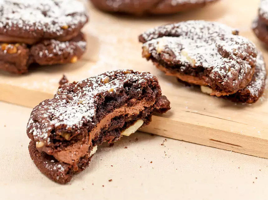 Double-Chocolate, Chocolate Chip Sandwich Cookies