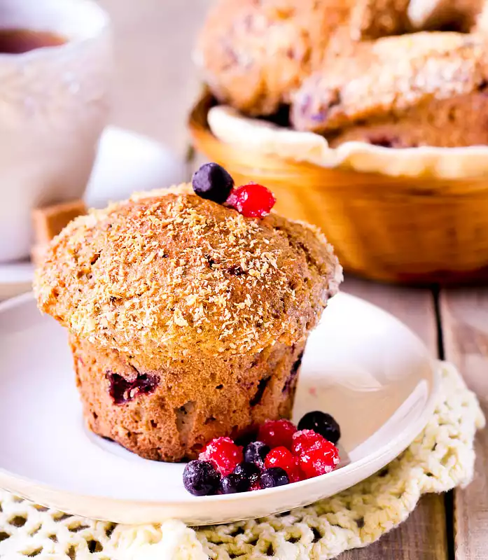 High-Protien Blueberry Muffins
