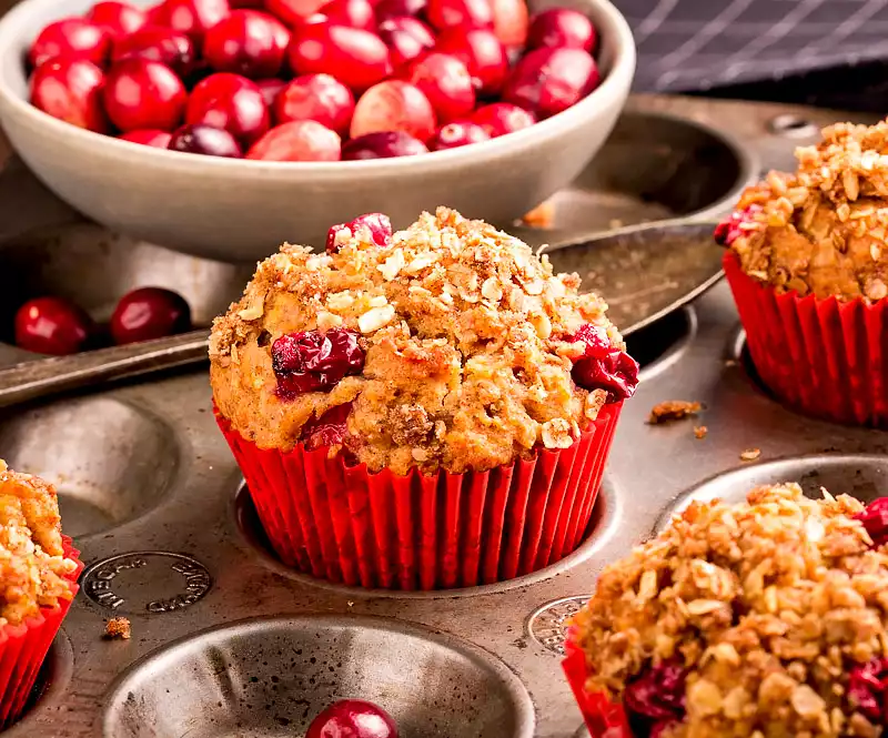 Cranberry Muffins with Sunflower and Pumpkin Seeds