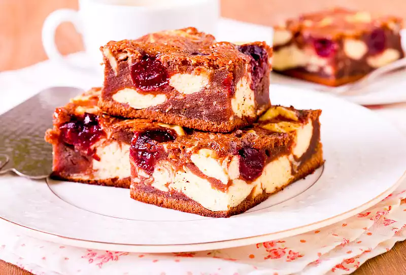 Cream Cheese Cherry Marbled Brownies