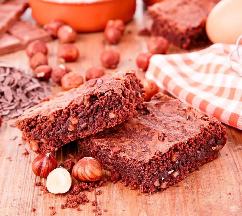 Double Chocolate Fudgey Brownies with Walnuts