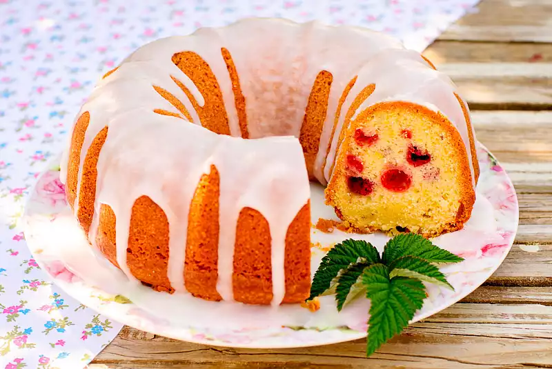 Cranberry Orange Pound Cake with Butter Rum Sauce