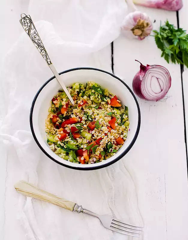 Tabouli with Parsley, Scallion, and Mint