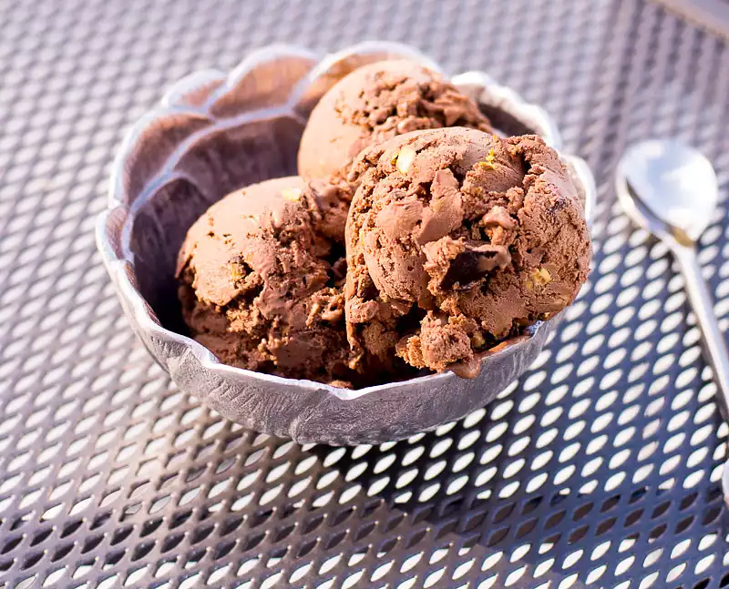 Chocolate Ice Cream With Chocolate Chunks and Pistachios 