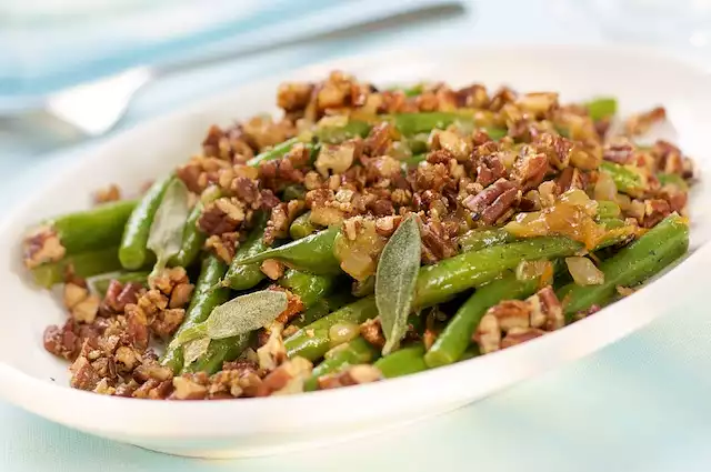 Skillet Green Beans in Orange Essence with Maple Toasted Pecans