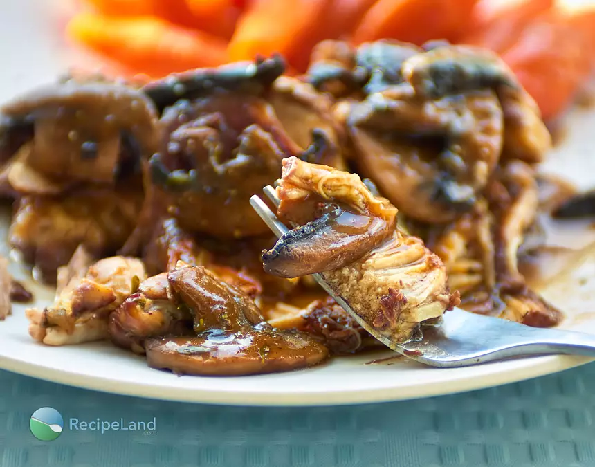 A modern time-saving traditional rendition of Chicken Coq au Vin; chicken cooked in red wine for your slow cooker. The resulting juices? Loaded with layers of complex flavor, perfectly balanced with fall apart tender chicken.