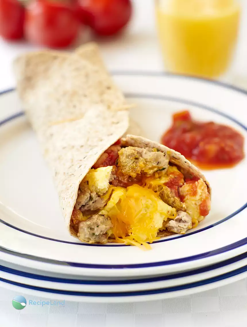 Cheesy Breakfast Sausage Tortillas