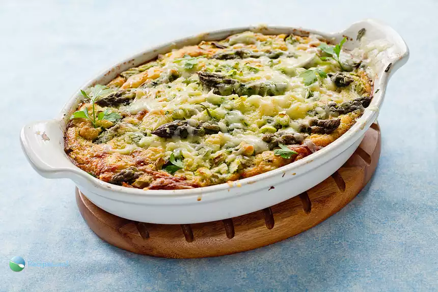 Impossible Asparagus and Ham Pie