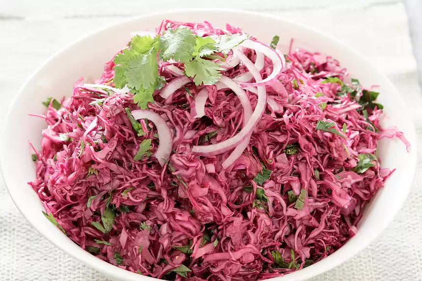 Asian Red Cabbage Coleslaw