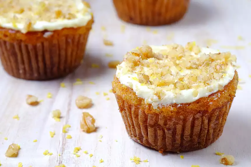 Carrot, Cardamom & Walnut Muffins