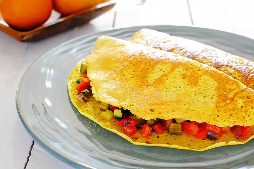 Vegan Roasted Vegetable Omelette