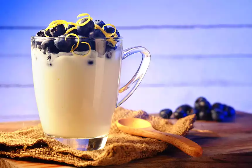 Blueberry and Rose Water Yogurt Parfait