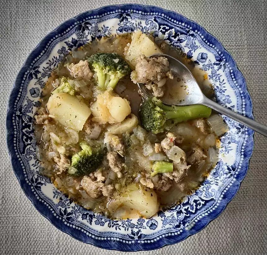 Sausage and Broccoli Minestrone Soup