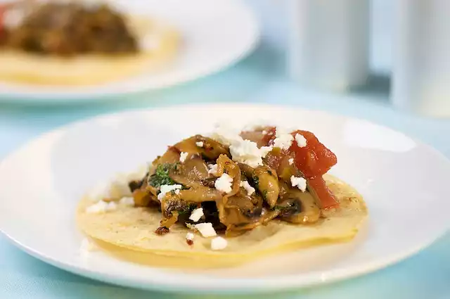 Sauteed Mushrooms, Onion, and Chipotle Chile with Corn Tortillas