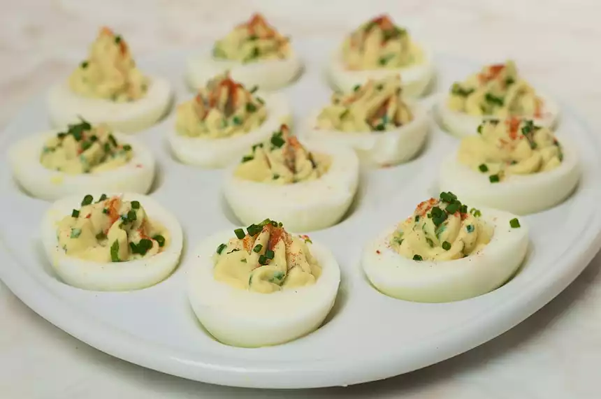 Chive Tarragon Deviled Eggs-Easter