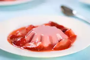 Strawberry Panna Cotta with Strawberry Compote