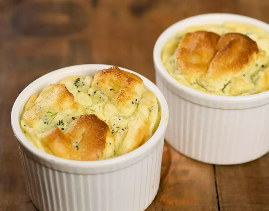 Broccoli Goat Cheese Soufflé