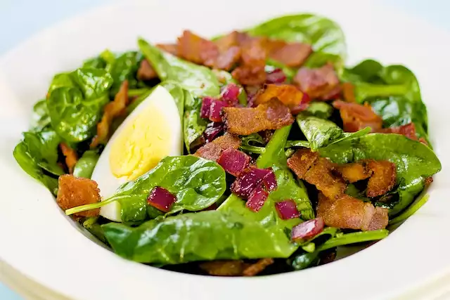 Spinach Salad with Warm Bacon Dressing