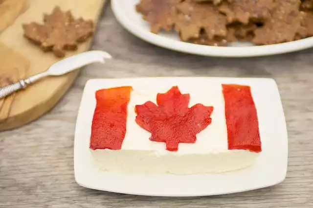 Canadian Flag Garlic Cheese Spread (Canada Day)