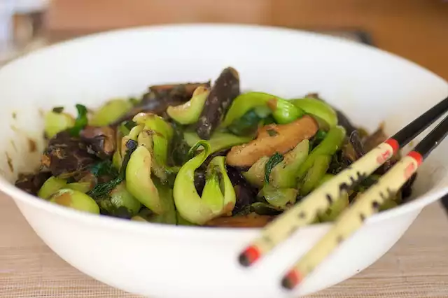 Bok Choy and Shitake Mushrooms