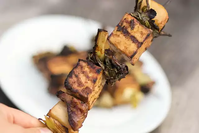 Grilled Tofu in a Soy, Ginger and Orange Marinade