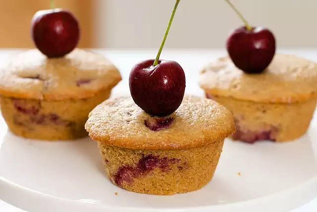 Moist Cherry Ricotta Muffins