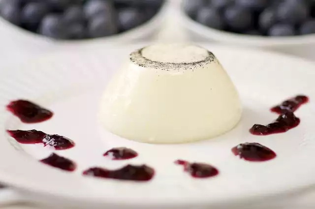 Pannacotta with Blueberry Coulis