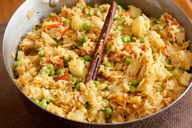 Exotic Spiced Pea Pilaf