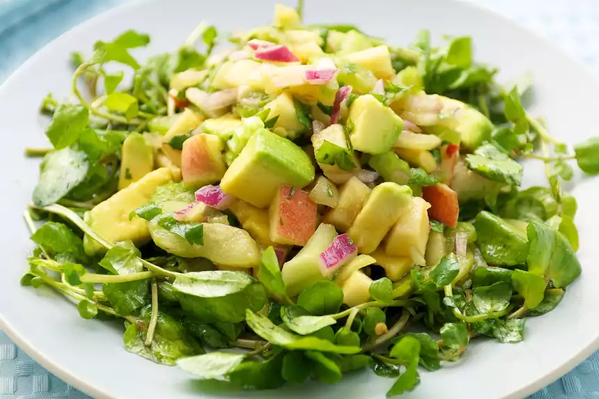 Avocado and Watercress Salad with Soy Dresssing